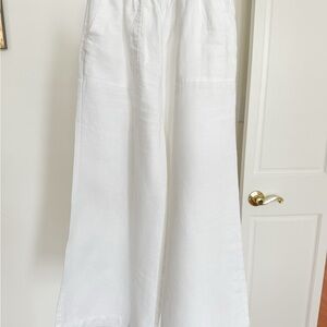 Saks Fifth Avenue White Linen Pull-On Pants – Size Small